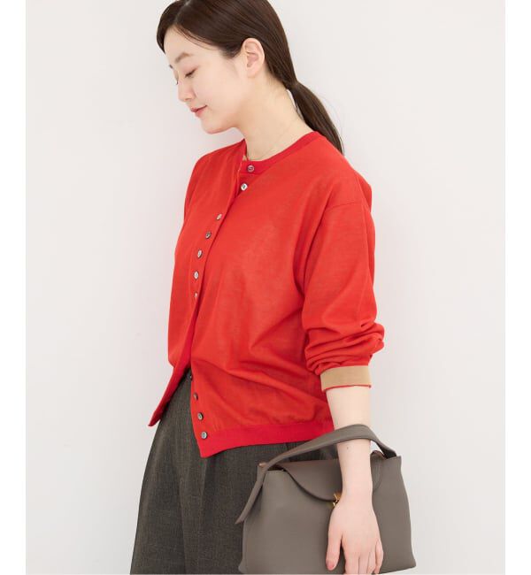 IENA「《予約》ウォッシャブル ダブルレイヤードカーディガン」|カーディガン|