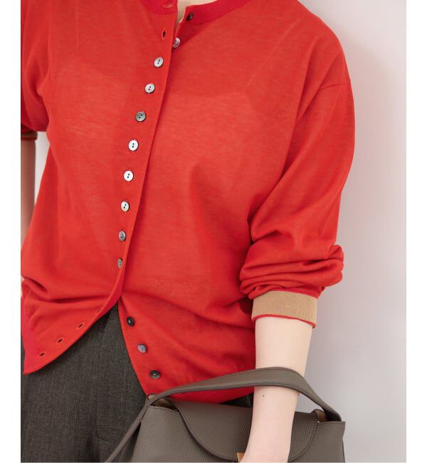 IENA「《予約》ウォッシャブル ダブルレイヤードカーディガン」|カーディガン|