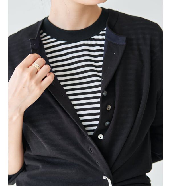 IENA「《予約》ウォッシャブル ダブルレイヤードカーディガン」|カーディガン|