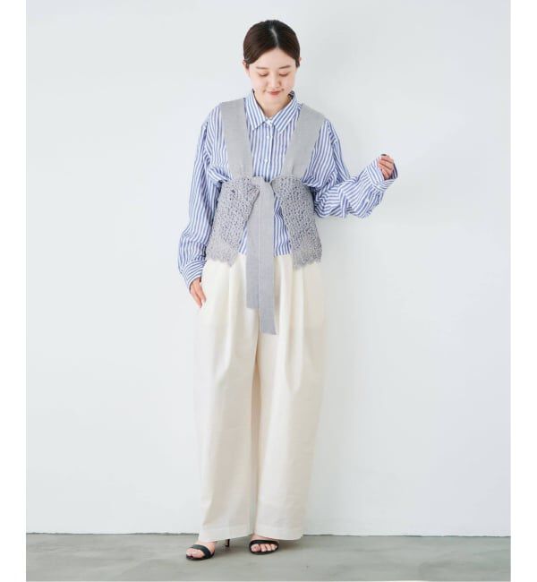 IENA「《追加予約》ウォッシャブル リネンミックスコクーンスラックス」|スラックス|