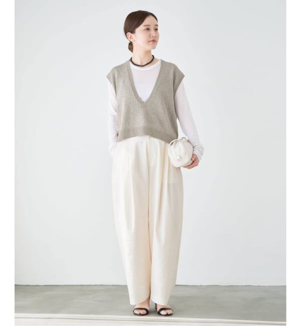 IENA「《追加予約》ウォッシャブル リネンミックスコクーンスラックス」|スラックス|