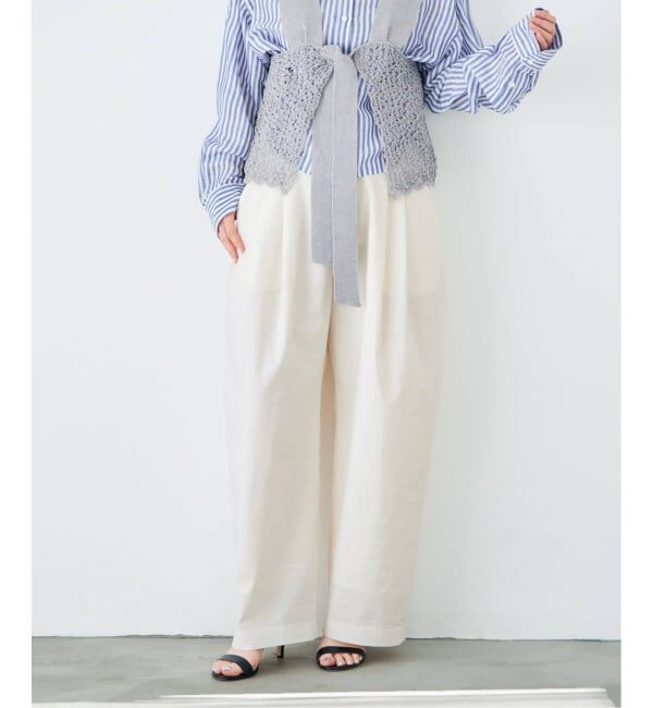 IENA「《追加予約》ウォッシャブル リネンミックスコクーンスラックス」|スラックス|