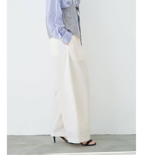 IENA「《追加予約》ウォッシャブル リネンミックスコクーンスラックス」|スラックス|