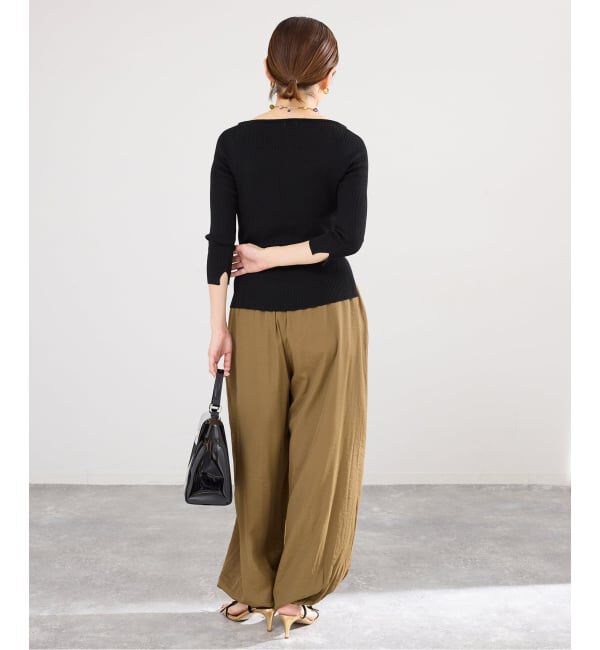 IENA「《予約》ウォッシャブル2WAYオフショルリブニット」|ニット・セーター|