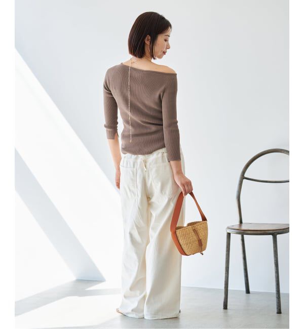 IENA「《予約》ウォッシャブル2WAYオフショルリブニット」|ニット・セーター|