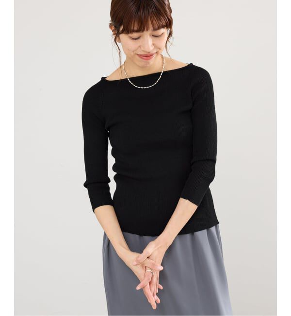 IENA「《予約》ウォッシャブル2WAYオフショルリブニット」|ニット・セーター|