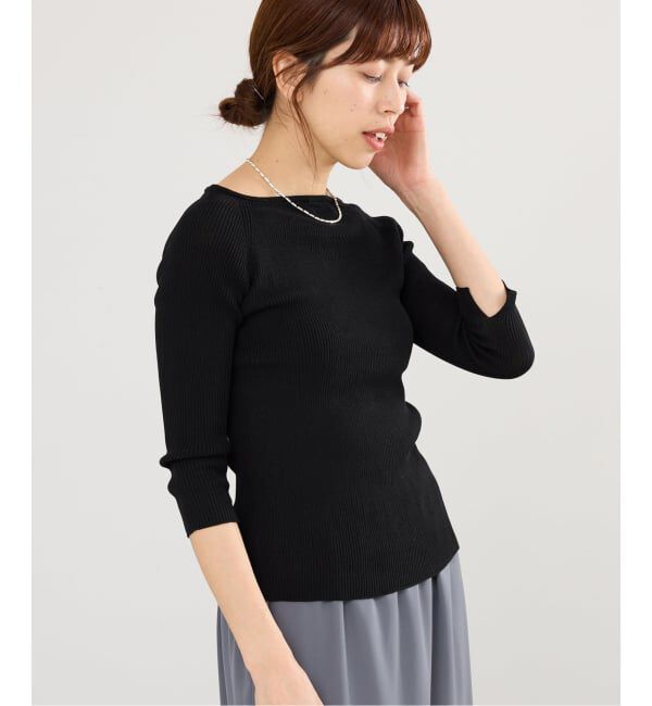 IENA「《予約》ウォッシャブル2WAYオフショルリブニット」|ニット・セーター|