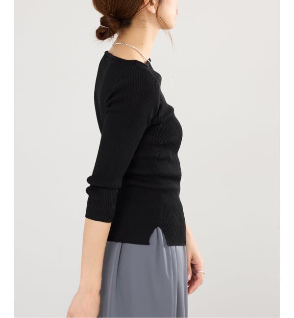 IENA「《予約》ウォッシャブル2WAYオフショルリブニット」|ニット・セーター|