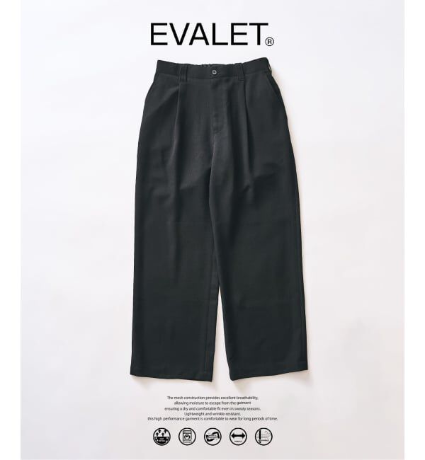 417 EDIFICE「【EVALET / エバレット】メッシュ ワイドパンツ "セットアップ着用可能"」|スラックス|ブラック