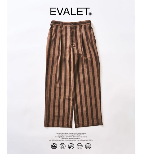 417 EDIFICE「【EVALET / エバレット】メッシュ ワイドパンツ "セットアップ着用可能"」|スラックス|ベージュ A