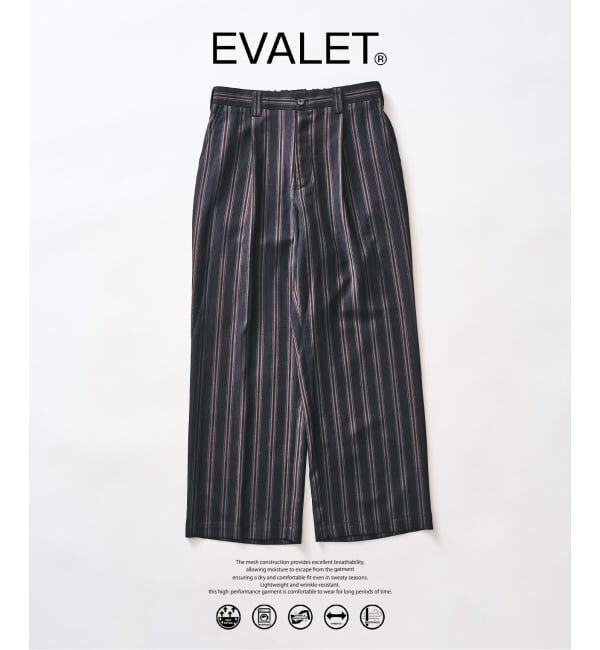 417 EDIFICE「【EVALET / エバレット】メッシュ ワイドパンツ "セットアップ着用可能"」|スラックス|ネイビー A