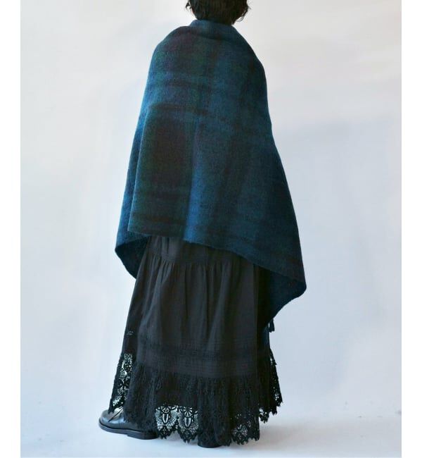 journal standard luxe「【SOIL】 WOOL CHECK BLANKET SCARF」|マフラー|ネイビー B