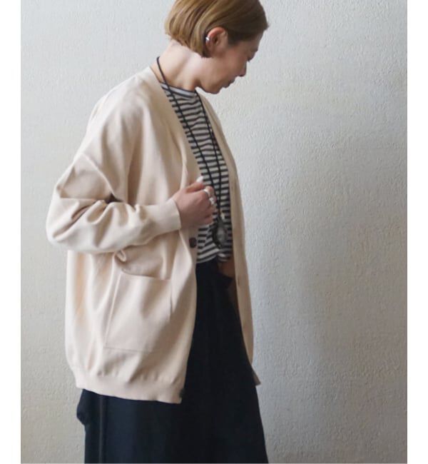 journal standard luxe「ハイツイストテンジク Vネックカーディガン」|カーディガン|ナチュラル