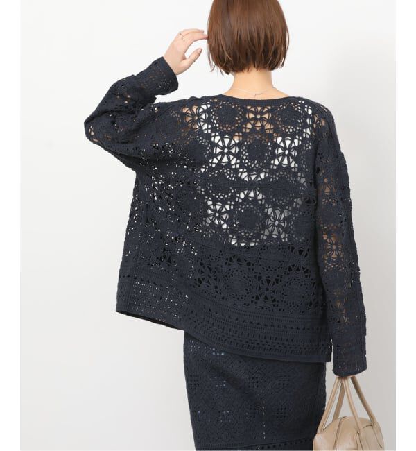 JOURNAL STANDARD relume「クロシェレースクルーネックカーディガン」|カーディガン|