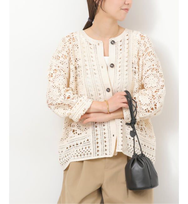 JOURNAL STANDARD relume「クロシェレースクルーネックカーディガン」|カーディガン|