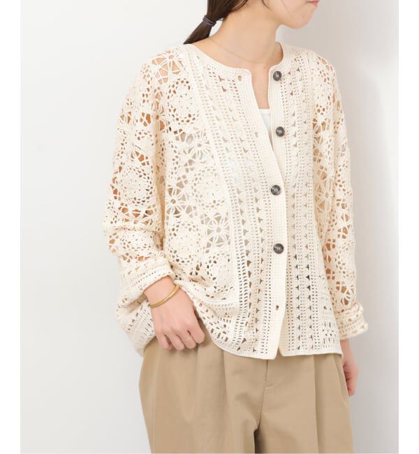 JOURNAL STANDARD relume「クロシェレースクルーネックカーディガン」|カーディガン|