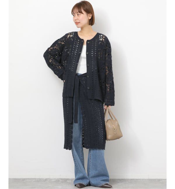 JOURNAL STANDARD relume「クロシェレースクルーネックカーディガン」|カーディガン|