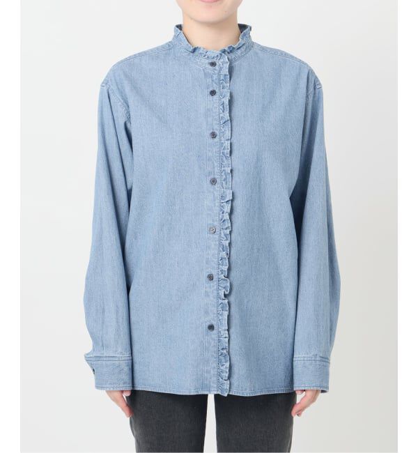 JOURNAL STANDARD relume「《WEB限定追加予約4》スタンドネックデニムフリルブラウス」|シャツ・ブラウス|