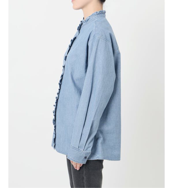 JOURNAL STANDARD relume「《WEB限定追加予約4》スタンドネックデニムフリルブラウス」|シャツ・ブラウス|