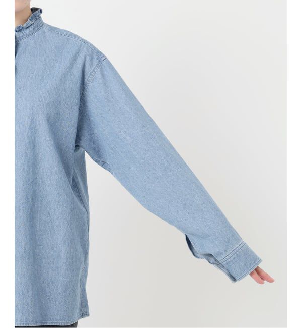 JOURNAL STANDARD relume「《WEB限定追加予約4》スタンドネックデニムフリルブラウス」|シャツ・ブラウス|