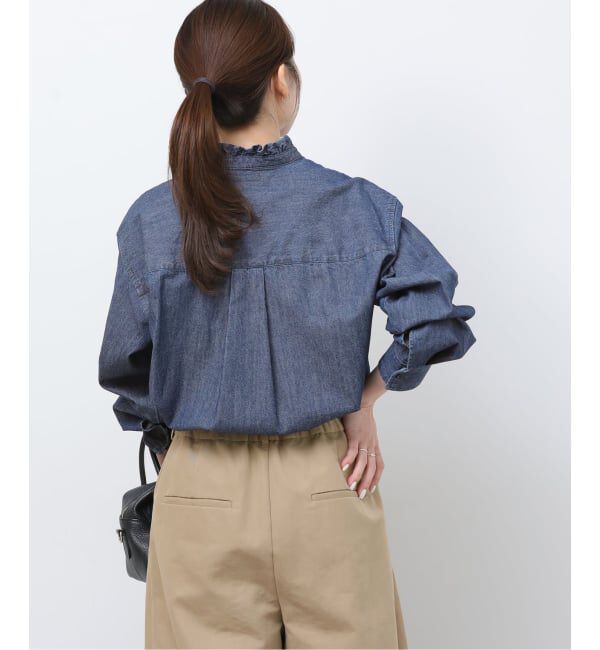 JOURNAL STANDARD relume「《WEB限定追加予約4》スタンドネックデニムフリルブラウス」|シャツ・ブラウス|