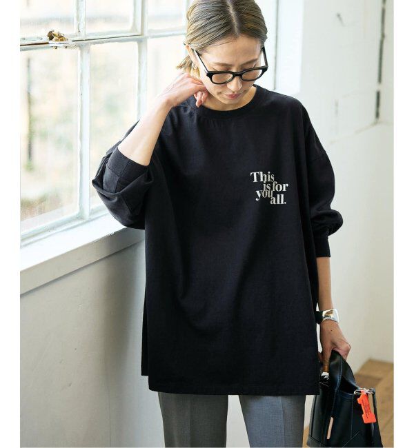 FRAMeWORK「≪追加≫【haru&times;FRAMeWORK】ロゴロンT2」|Tシャツ・カットソー|ブラック