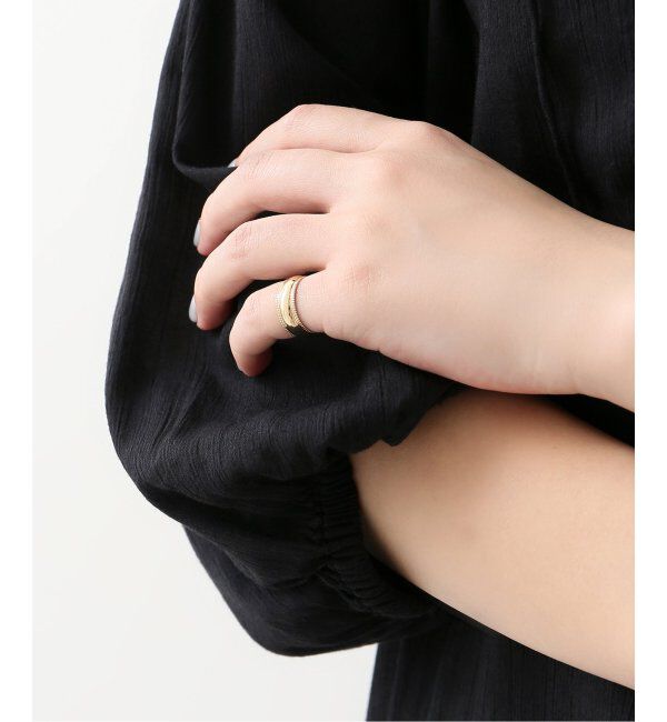 Lilas by Spick&Span「6mm甲丸ミル打ちピンキーリング K10」|リング|