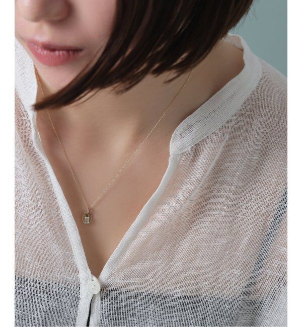 Lilas by Spick&Span「メレダイヤバチカンホワイトトパーズ45cmネックレス K10」|ネックレス|