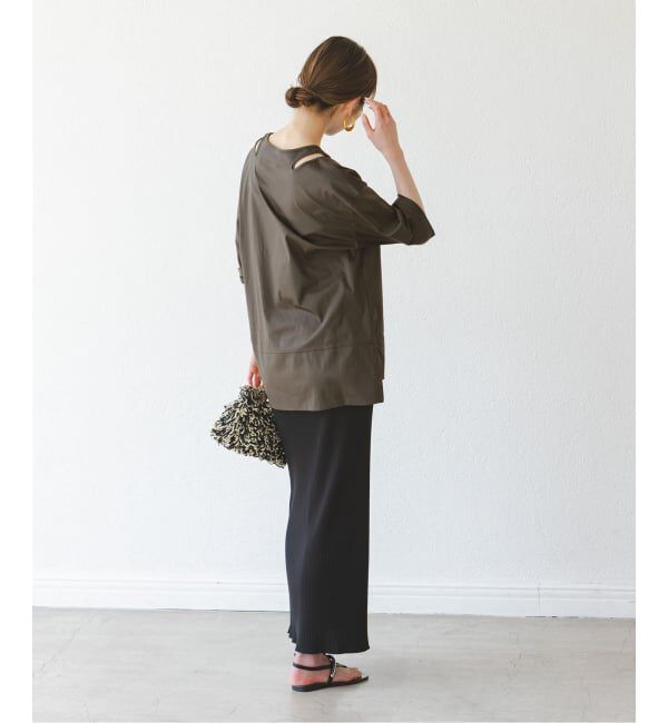 NOBLE「Room no.8/ルームエイト スムースコットンネックオープントップス」|Tシャツ・カットソー|