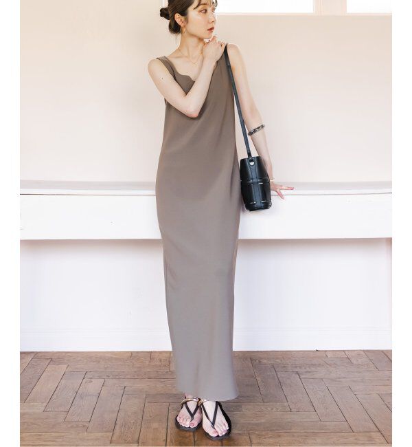 NOBLE「《追加》【洗える】ニットライクジョーゼット2wayワンピース」|ワンピース|