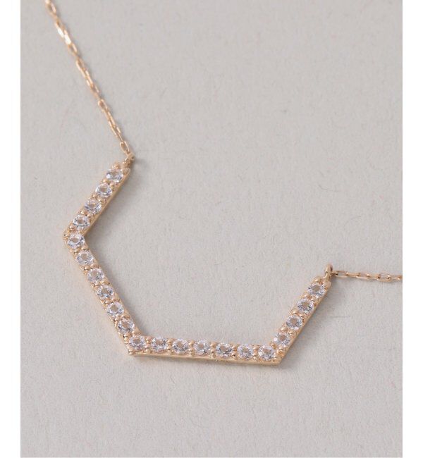 Lilas by Spick&Span「arrowラインホワイトトパーズネックレス K10」|ネックレス|