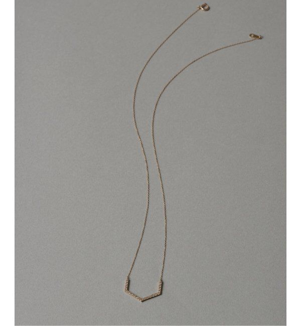 Lilas by Spick&Span「arrowラインホワイトトパーズネックレス K10」|ネックレス|