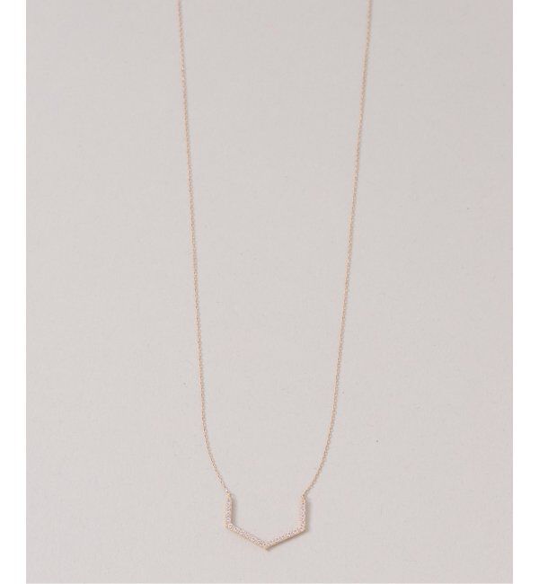 Lilas by Spick&Span「arrowラインホワイトトパーズネックレス K10」|ネックレス|