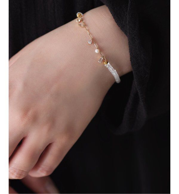 Lilas by Spick&Span「トパーズビーズチェーンモチーフブレスレット K10」|ブレスレット・バングル|ゴールド