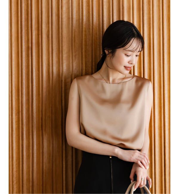 NOBLE「【洗える】ルナサテンレイヤードブラウス」|シャツ・ブラウス|