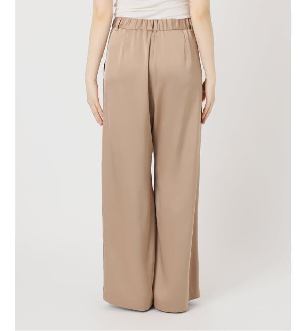 NOBLE「【洗える】ルナサテンベルテッドパンツ」|スラックス|