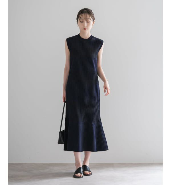 NOBLE「《WEB限定追加》【洗える】ランダムリブマーメイドニットワンピース2」|ワンピース|