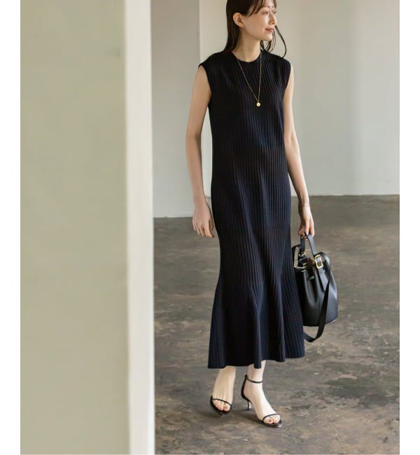 NOBLE「《WEB限定追加》【洗える】ランダムリブマーメイドニットワンピース2」|ワンピース|