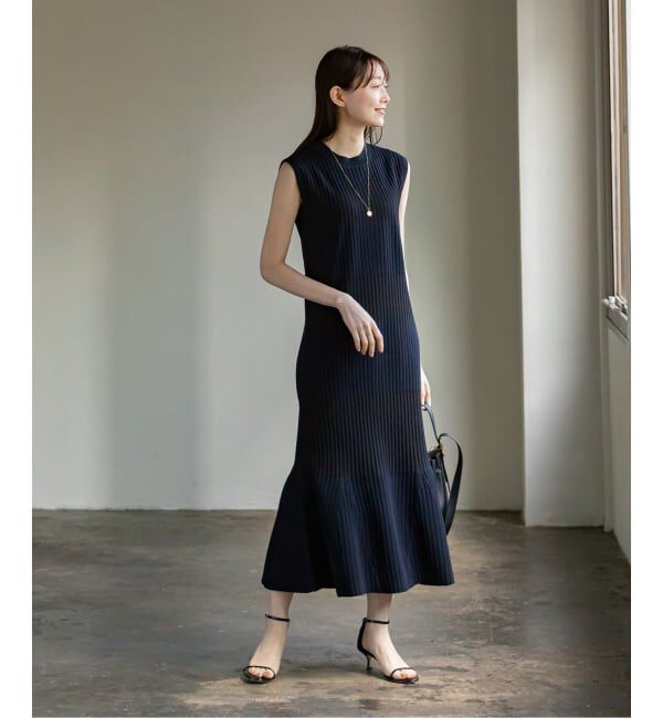 NOBLE「《WEB限定追加》【洗える】ランダムリブマーメイドニットワンピース2」|ワンピース|