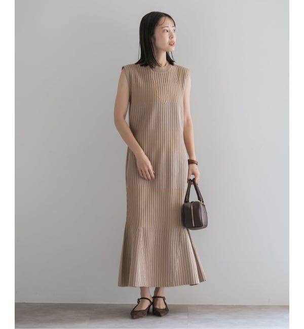 NOBLE「《WEB限定追加》【洗える】ランダムリブマーメイドニットワンピース2」|ワンピース|