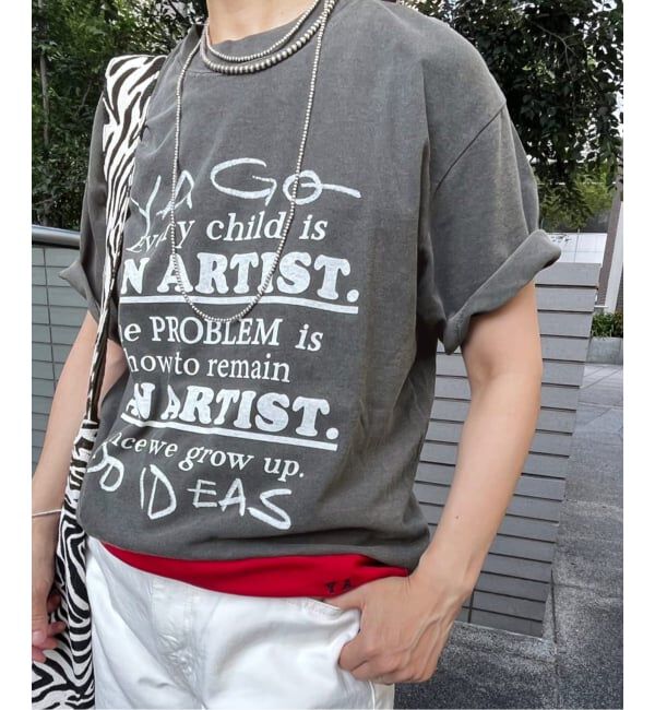 FRAMeWORK「YA GOOD IDEAS &times; KIBITZ HANDWKS MESSAGE TSHIRT」|Tシャツ・カットソー|ブラック D