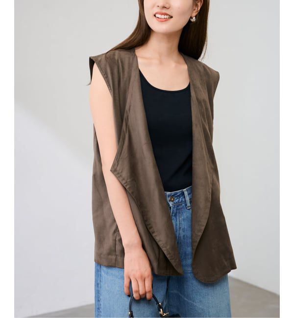 FRAMeWORK「フェイクスエードドレープジレ」|ダウンベスト・ベスト|