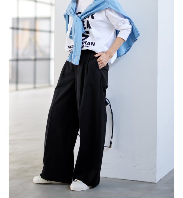 FRAMeWORK「≪追加≫ウォッシャブルTWタックワイドパンツ」|スラックス|