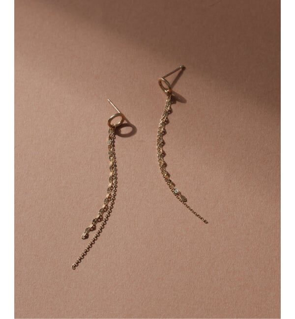 Lilas by Spick&Span「《WEB限定》リング*チェーンピアス K10（両耳）」|ピアス|