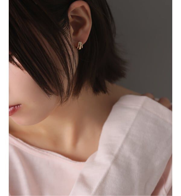 Lilas by Spick&Span「3ラインフープピアス K10（両耳）」|ピアス|