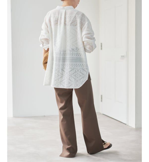 Spick and Span「スタンドカラーレースシャツ」|シャツ・ブラウス|