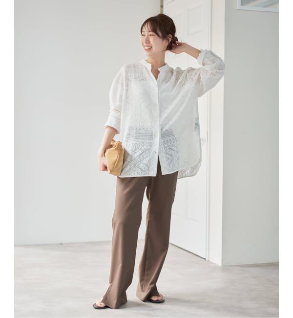 Spick and Span「スタンドカラーレースシャツ」|シャツ・ブラウス|