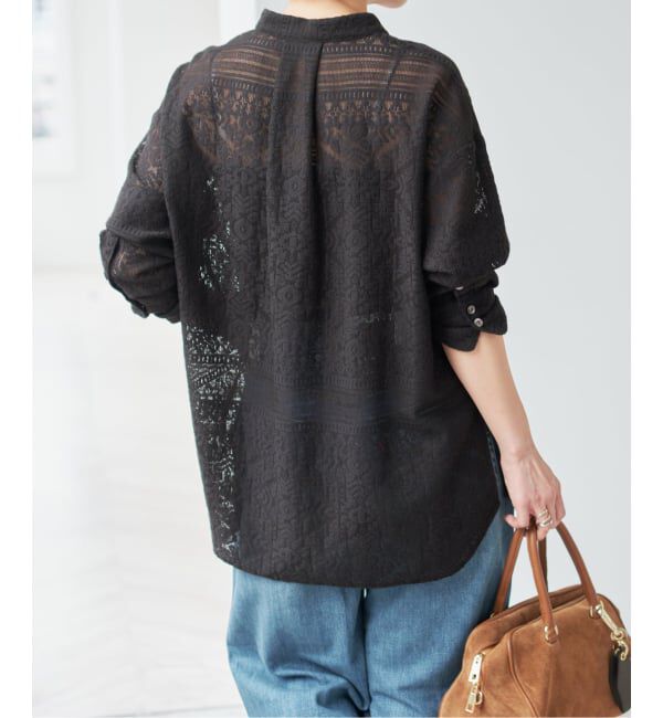 Spick and Span「スタンドカラーレースシャツ」|シャツ・ブラウス|