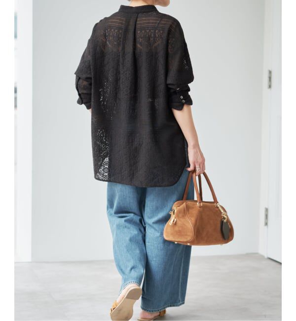 Spick and Span「スタンドカラーレースシャツ」|シャツ・ブラウス|