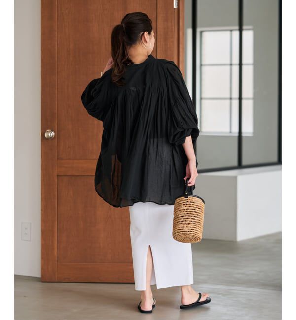 FRAMeWORK「≪一部店舗+WEB限定 / 追加予約≫コットンシフォンタックブラウス」|シャツ・ブラウス|